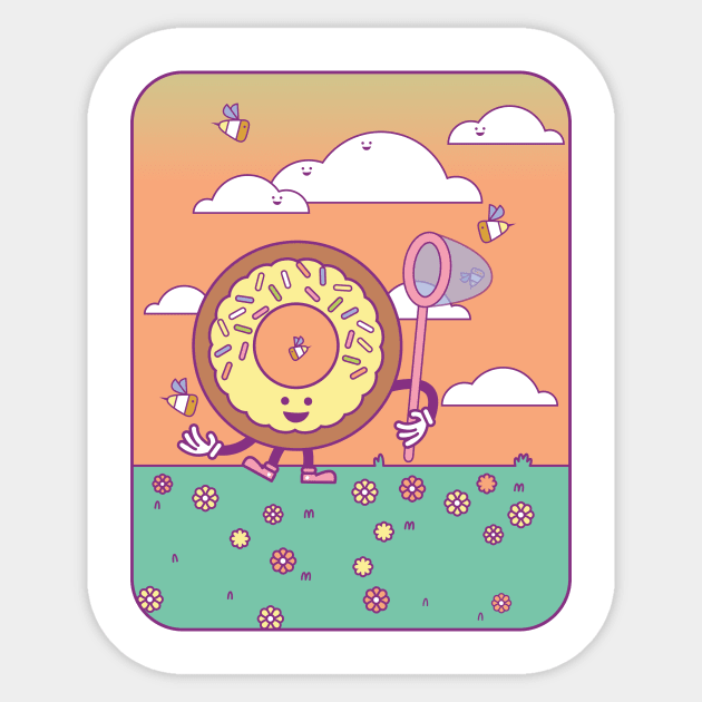 Donut Frolicking Sticker by Mended Arrow